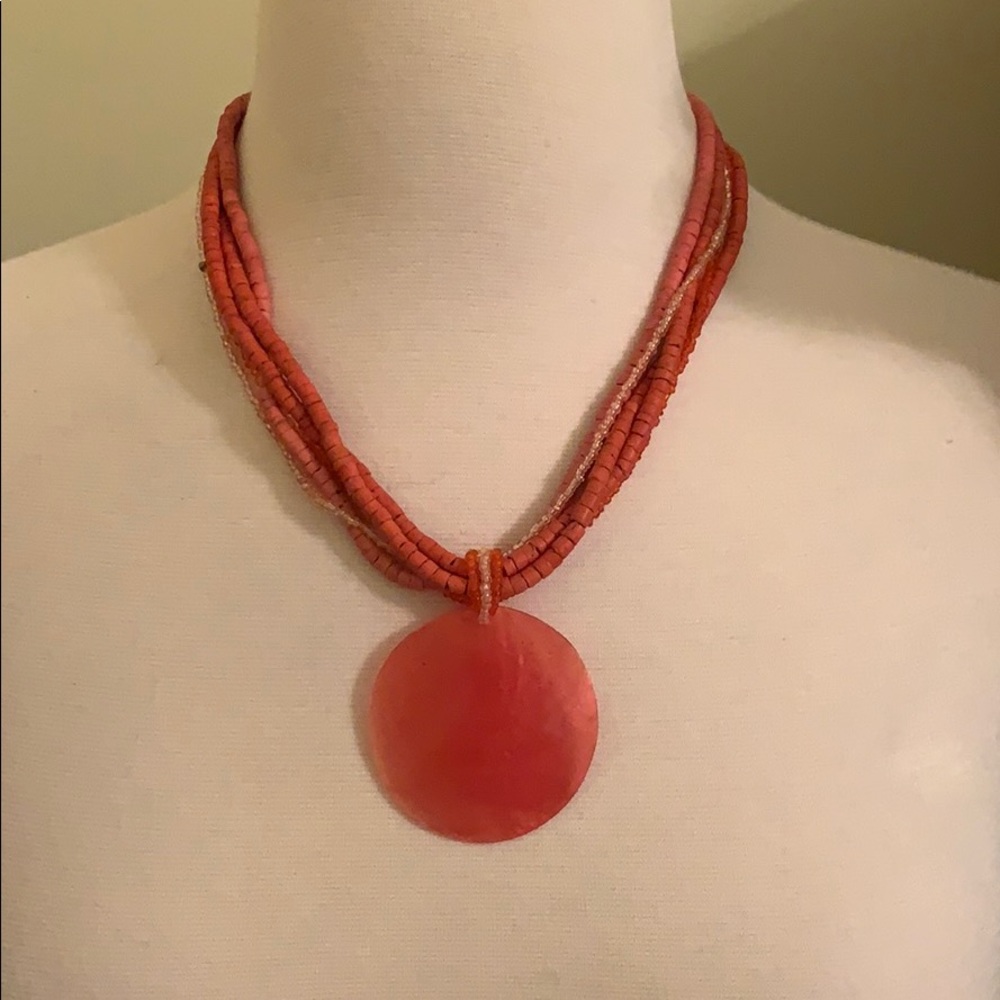 Coral Pendant Necklace